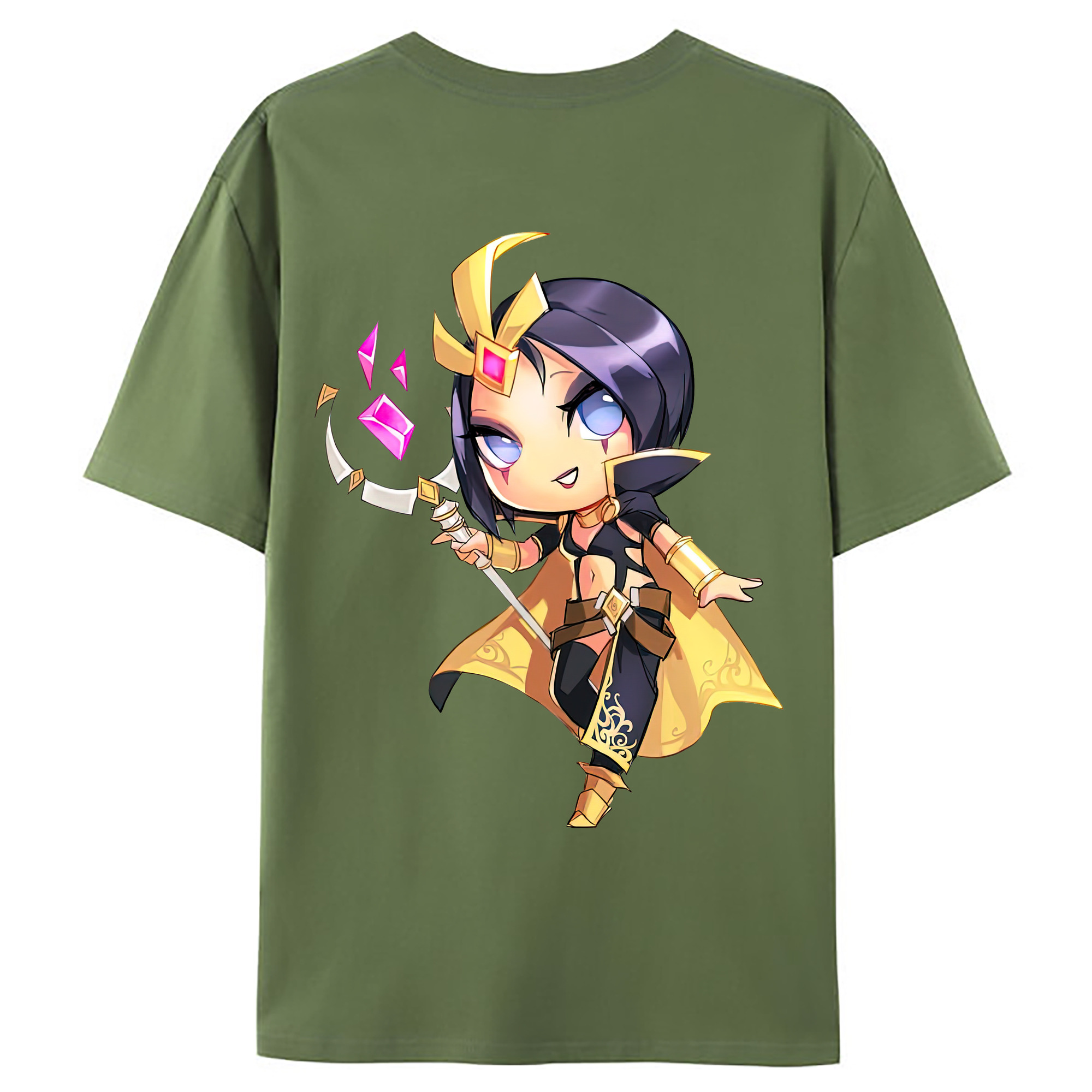 （画像用） リーグ・オブ・レジェンド League of Legends LOL 綿100％ メンズ半袖Tシャツ（バックプリント） 通気性